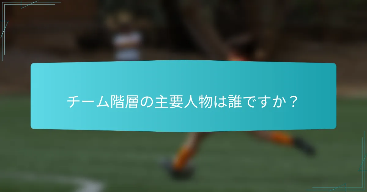 チーム階層の主要人物は誰ですか？